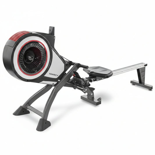 Air Resistance Rowing Machine with Transport Wheels