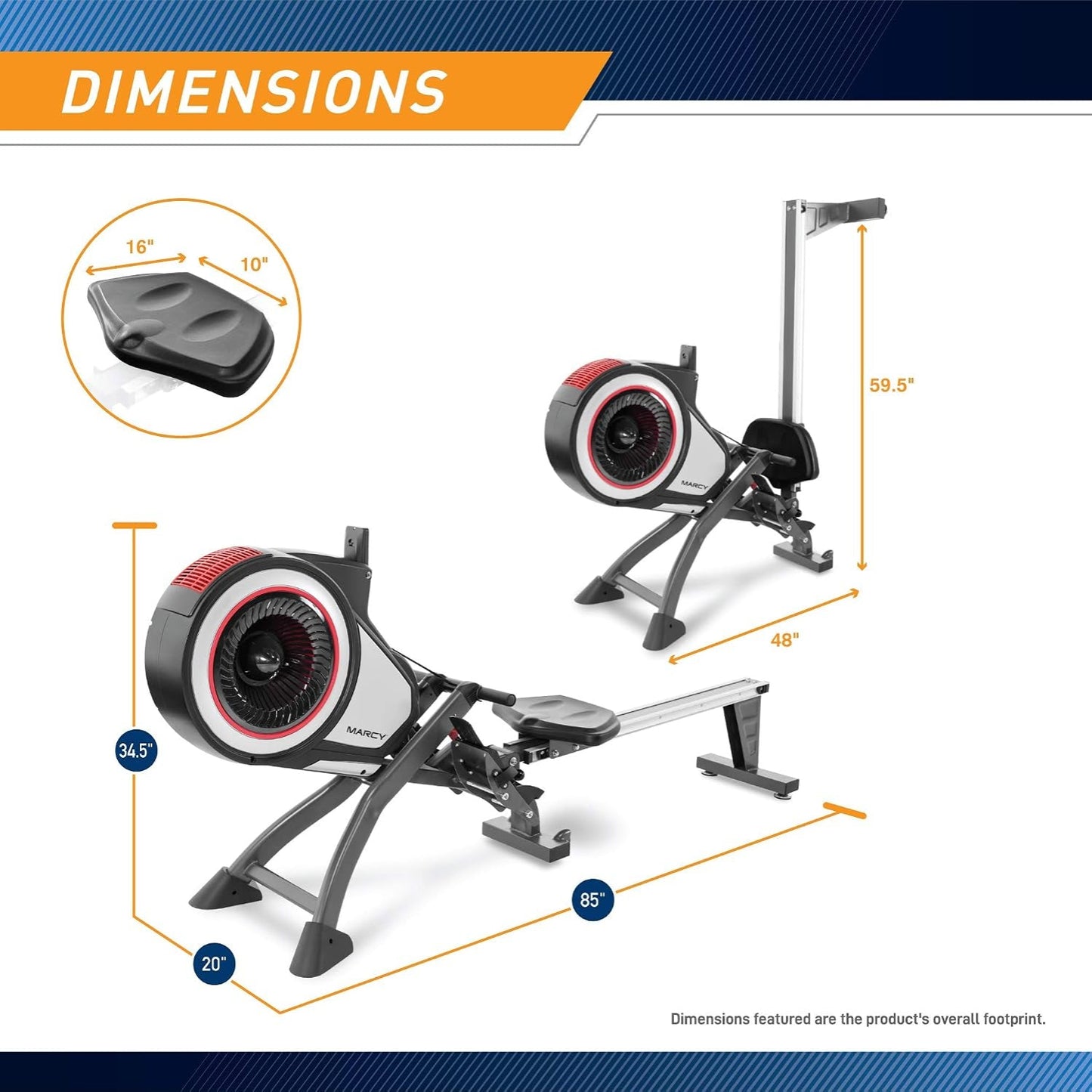 Air Resistance Rowing Machine with Transport Wheels